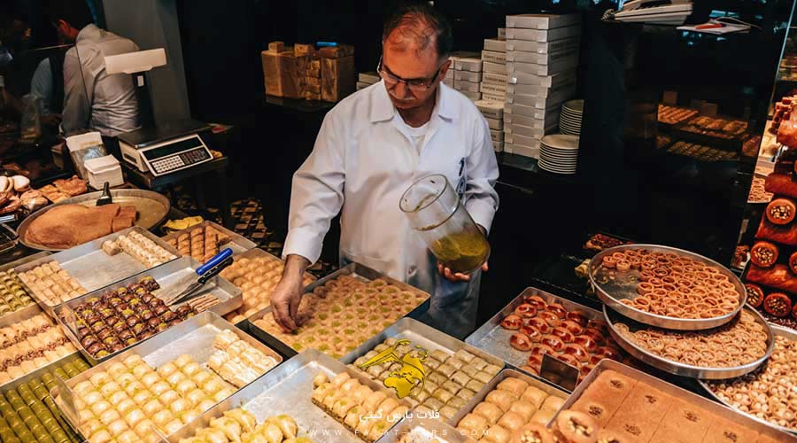 معروف ترین شیرینی فروشی که باقلوا ترکی