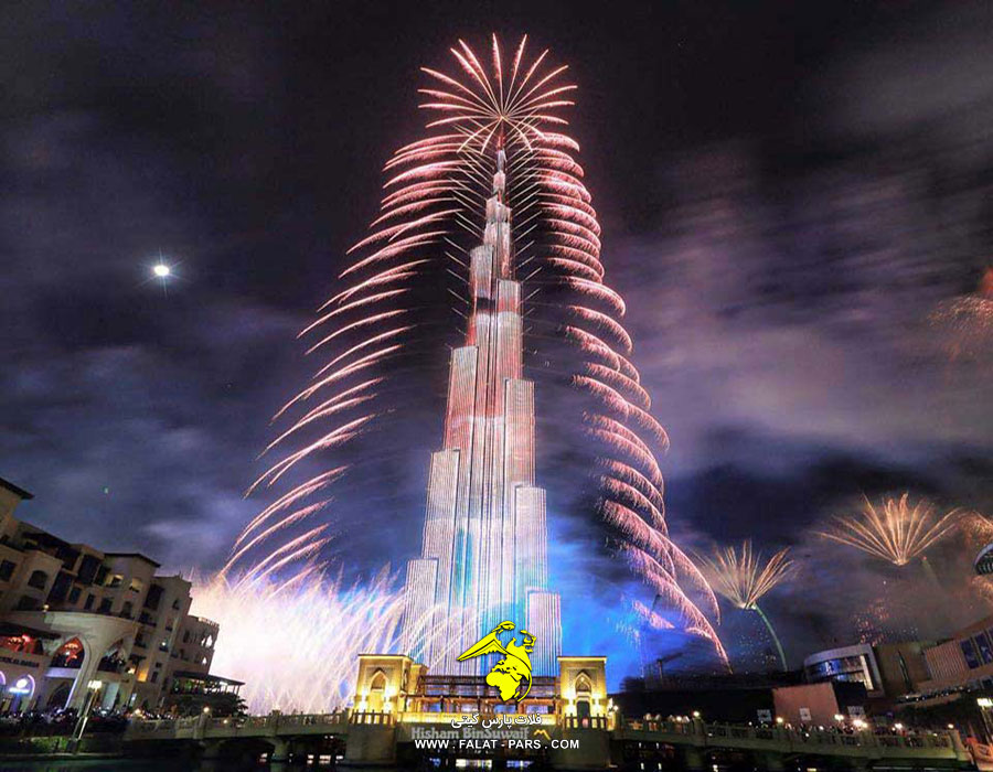 آتش بازی در اطراف برج خلیفه دبی